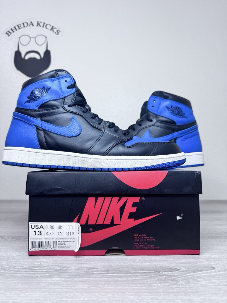 Size 13 - Nike Air Jordan 1 High OG Royal Blue Retro Men’s 555088-007 Preowned