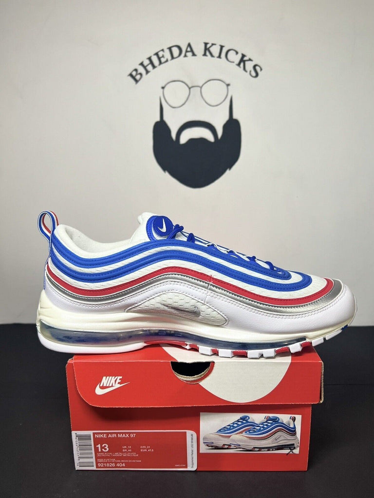 Nike Air Max 97 All Star Jersey White Blue Red Shoe Men's Size 13 921826-404 Og