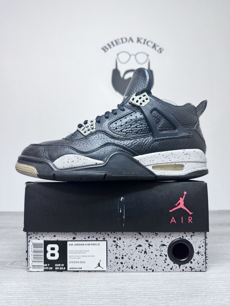 Size 8 - Nike Air Jordan 4 Retro LS Oreo 2015 314254-003 Preowned Authentic