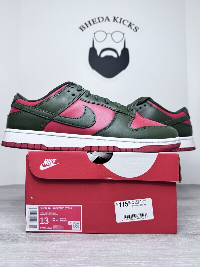 Size 13 - Nike Dunk Low Cargo Khaki Mystic Red DV0833-600 NEW DS