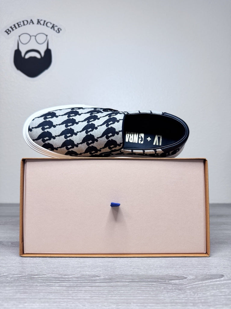 Size 9.5 Men (8.5 UK) - Louis Vuitton x NBA Canvas Slip-On Men's Sneakers