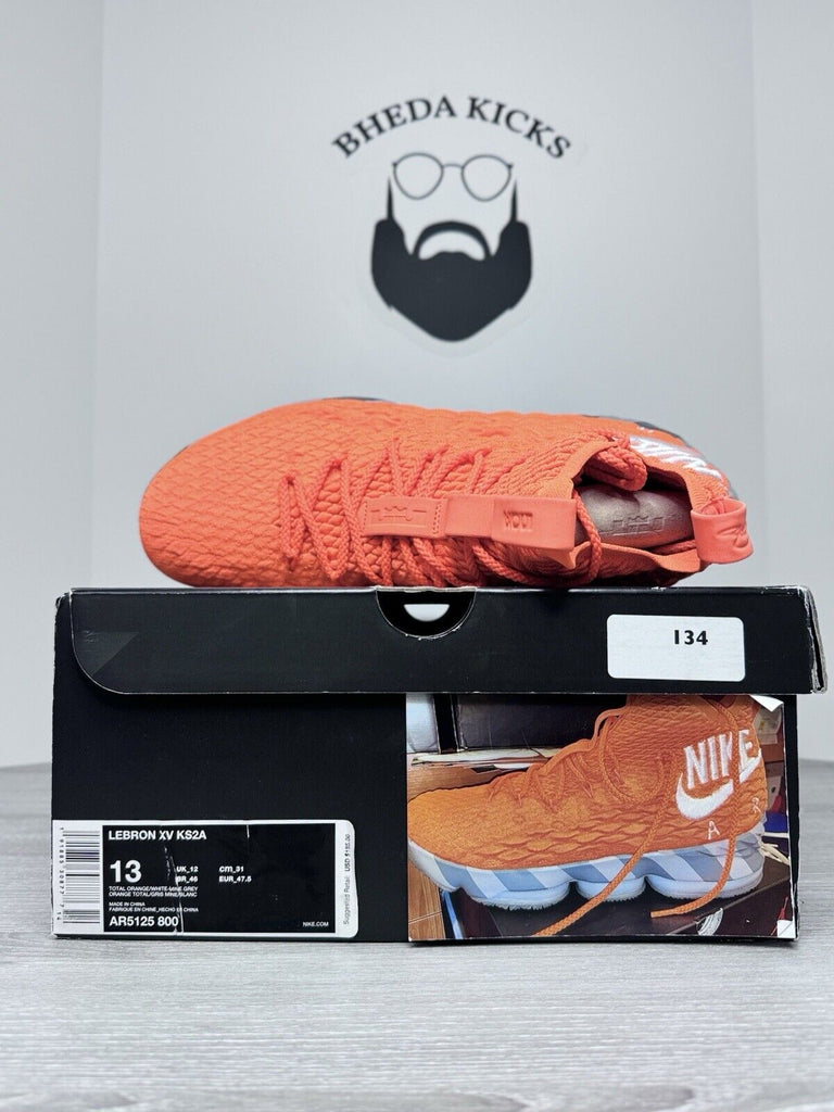 Size 13 - Nike LeBron 15 ‘Orange Box’ 2018 Mens AR5125-800 Preowned Authentic