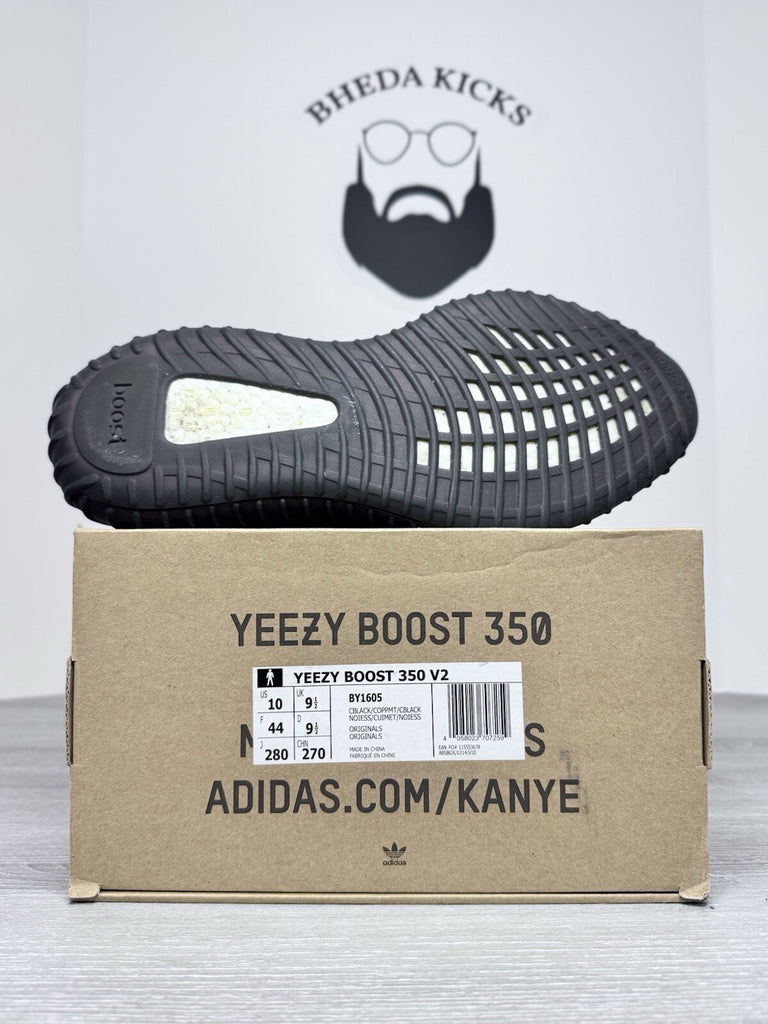 Size 10 - Adidas Yeezy 350 v2 Core Black Copper 2016 BY1605 Authentic Preowned