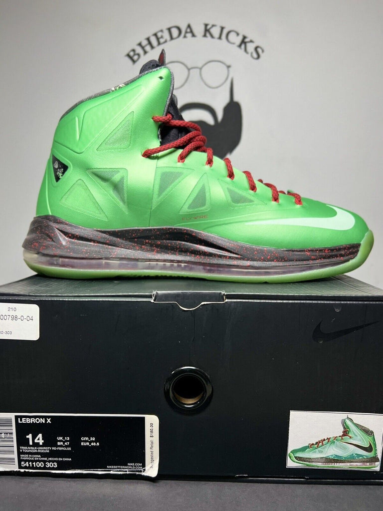 Nike LeBron 10 Cutting Jade 2012 Size 14 Og Preowned Rare 541100-303 Clean