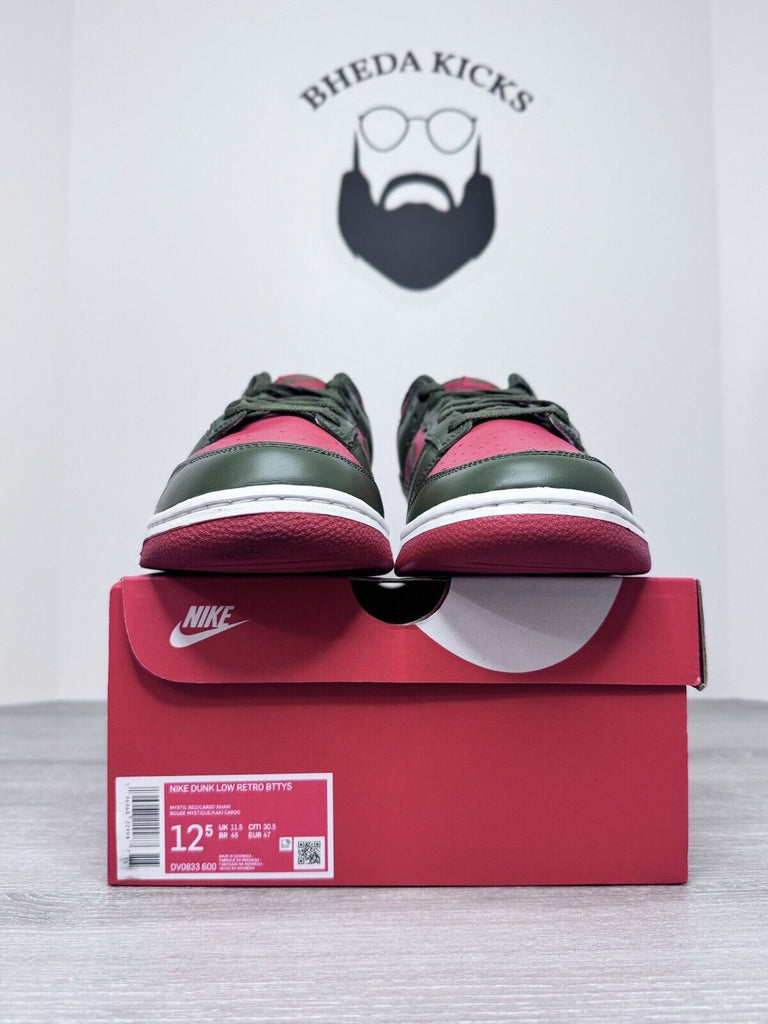 Size 12.5 - Nike Dunk Low Cargo Khaki Mystic Red DV0833-600 Preowned Og