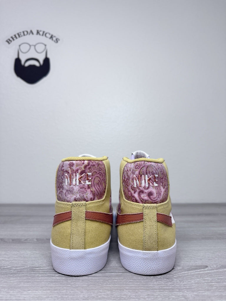 Size 15 - Nike SB Zoom Blazer Mid Premium Paisley Sanded Gold 2022 DM0859-700