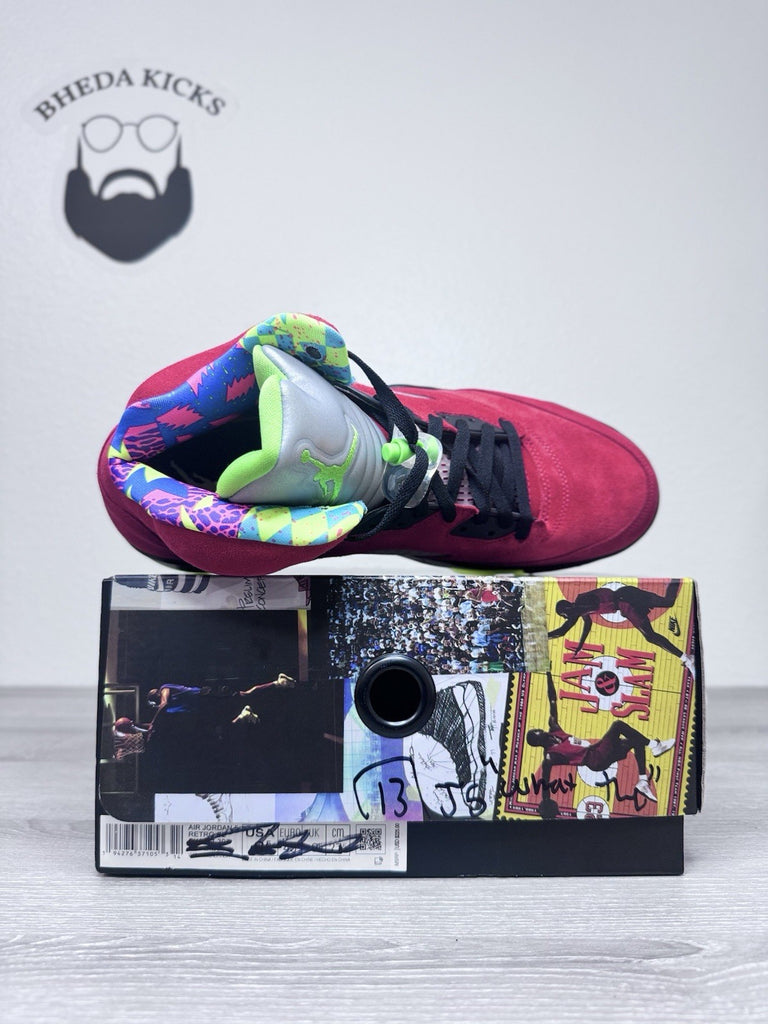 Size 13 - Air Jordan 5 Retro What The CZ5725-700 Red Yellow Black Brand New