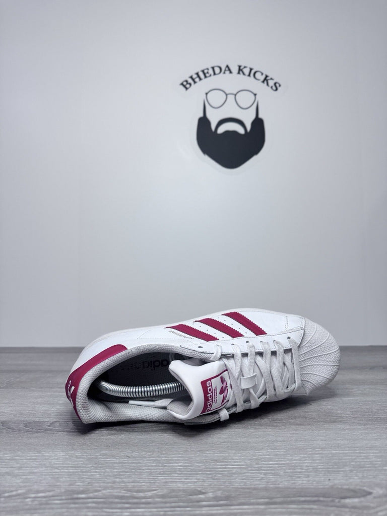 Size 10 - Adidas Mens Superstar H68094 White Casual Shoes Sneakers Preowned
