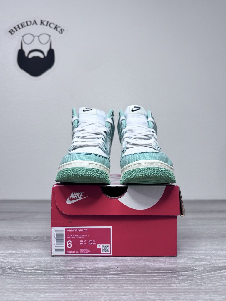 Size 6W - Nike Dunk 1985 High Green Denim DV1143-300 Authentic Worn Once