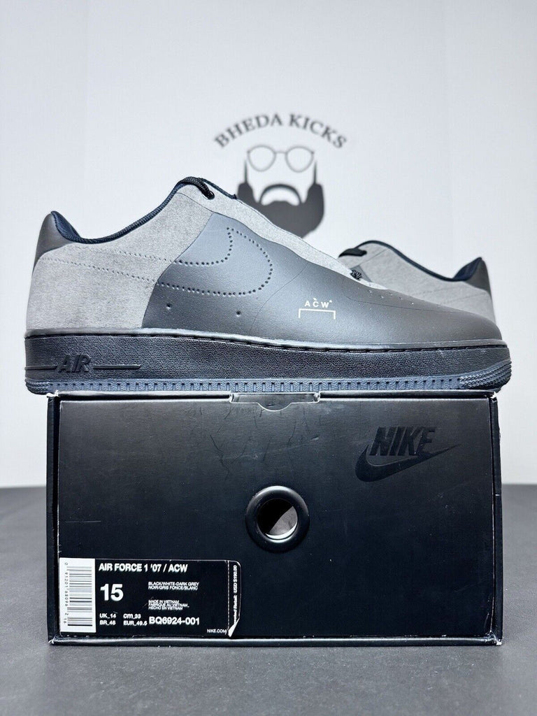 NEW Nike Air Force 1 Low ACW A Cold Wall Black Dark Grey BQ6924-001 Size 15