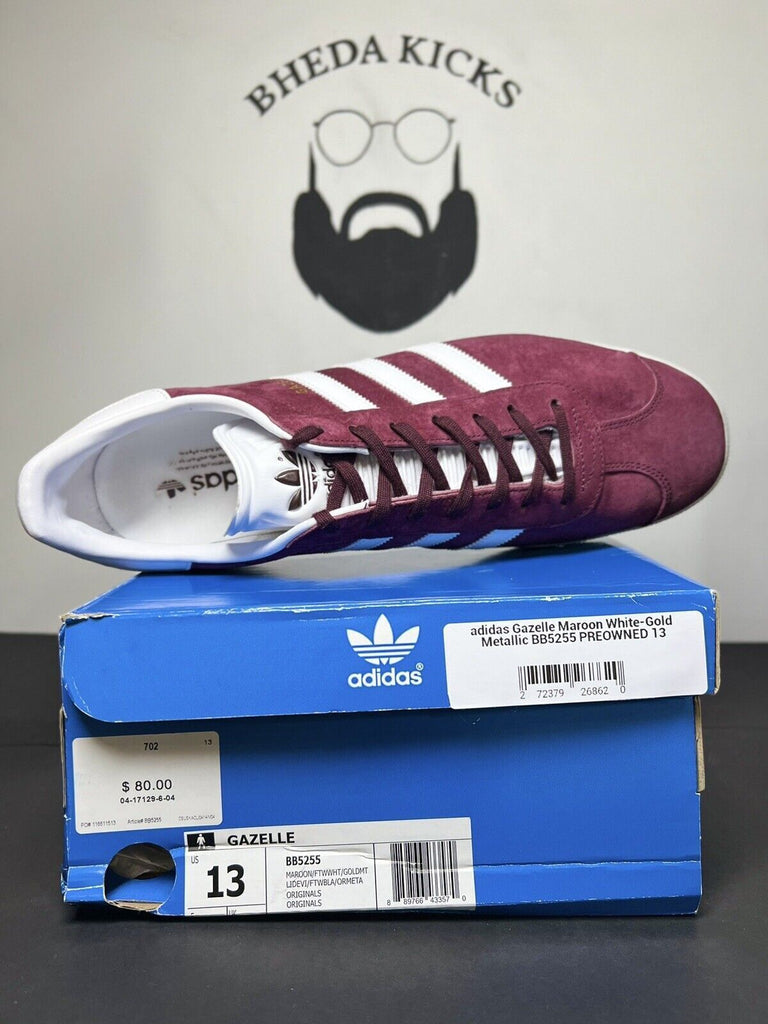 Men Size 13 - adidas Gazelle Maroon BB5255 Preowned Authentic OG Clean