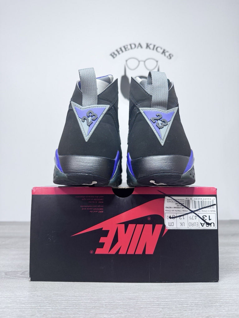 Size 13 - Air Jordan 7 Retro PE Ray Allen Black Purple Green Suede (304775-053)