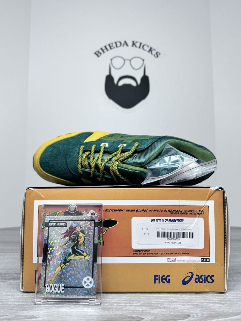 Size 11.5 Asics Gel - Lyte III x Marvel X-Men x Kith Rogue (w/ Trading Card) DS