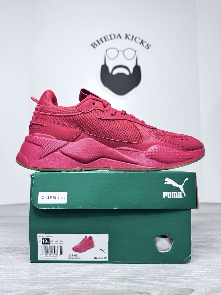 Size 10.5 - Puma RS-X AO High Risk Low Shoes Triple Red/Gum Bottom 374046-02