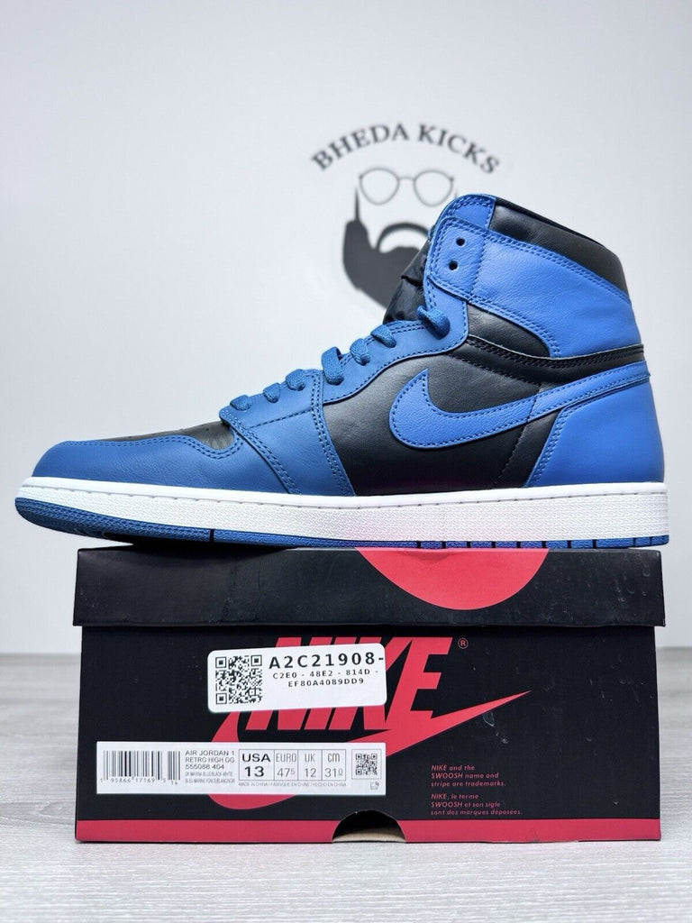 Size 13 - Nike Air Jordan 1 Retro OG High Dark Marina Blue Men's 555088-404