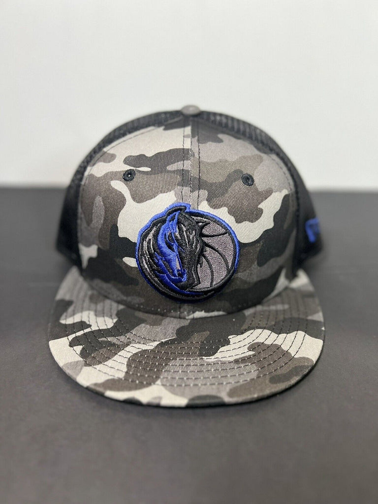 New Era 59Fifty Dallas Mavericks Snapback Hat Cap Fitted Camo Net Black Blue