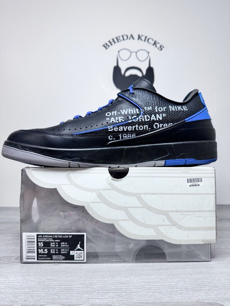 Size 15 - Air Jordan 2 Low Retro Off White Black Varsity Royal DJ4375-004