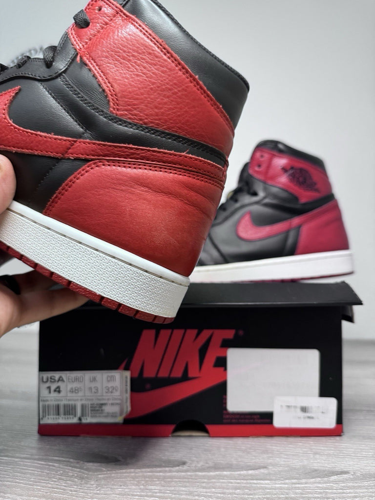 Size 14 - Nike Air Jordan 1 Retro OG High Banned Bred 555088-001 2016 Preowned
