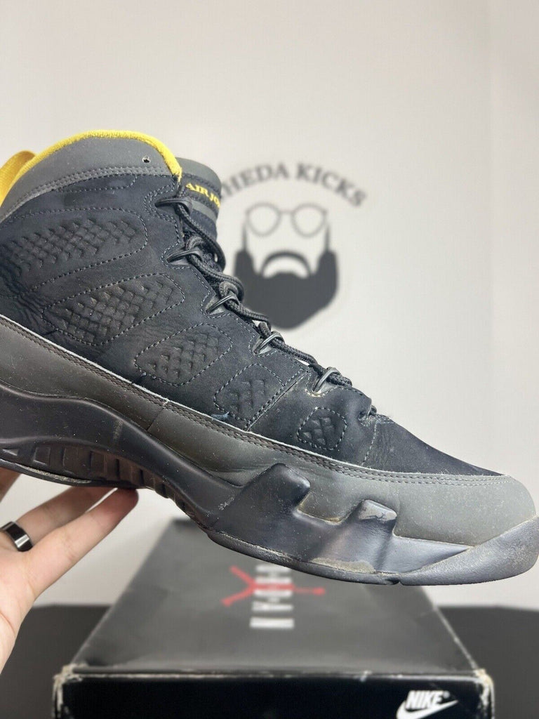 Nike Air Jordan 9 Dark Charcoal University Gold size 11.5 CT8019-070 OG IX Clean