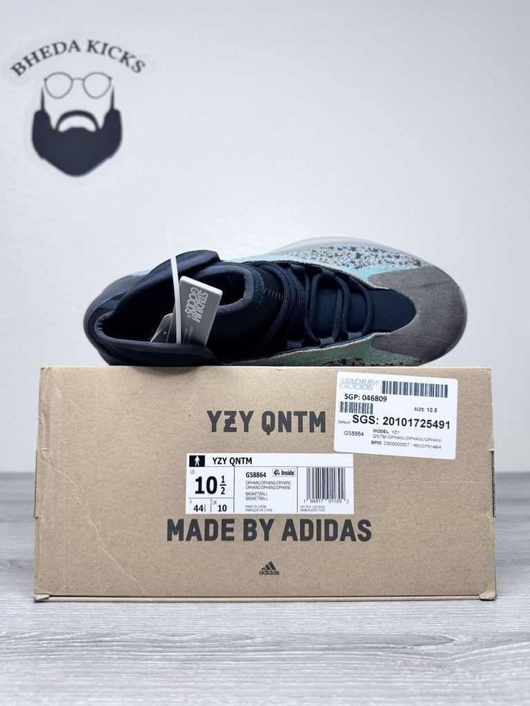 Size 10.5 - Adidas Yeezy QNTM Teal Blue Black Grey Boost Comfort G58864 New