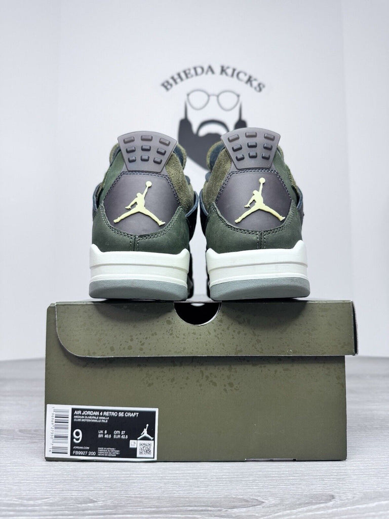 Size 9 - Jordan 4 SE Retro Low Craft Olive FB9927-200 Preowned Authentic