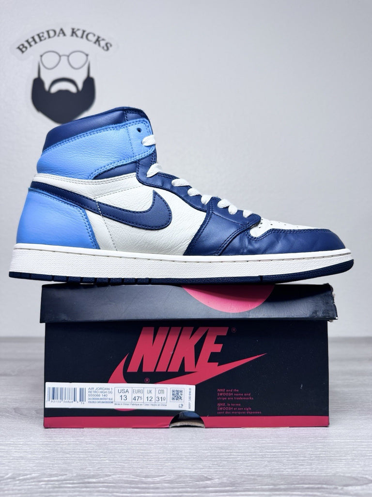 Size 13 - Air Jordan 1 Retro High OG "Obsidian UNC" 2019 555088-140 Preowned