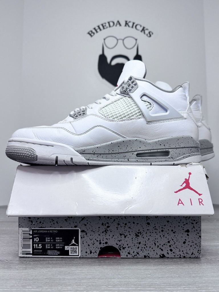 Size 10 - Nike Air Jordan 4 Retro White Oreo 2021 CT8527-100 Preowned