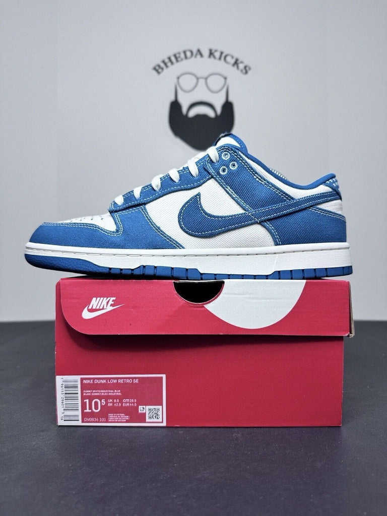 Nike Dunk Low Retro SE Summit White Industrial Blue DV0834-101 Men’s Size 10.5