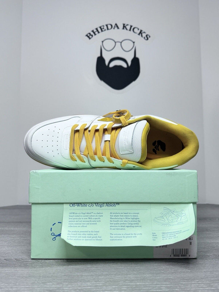 Size 11 (44 EU) - Off-white Out of Office Low White Yellow Patent Leather