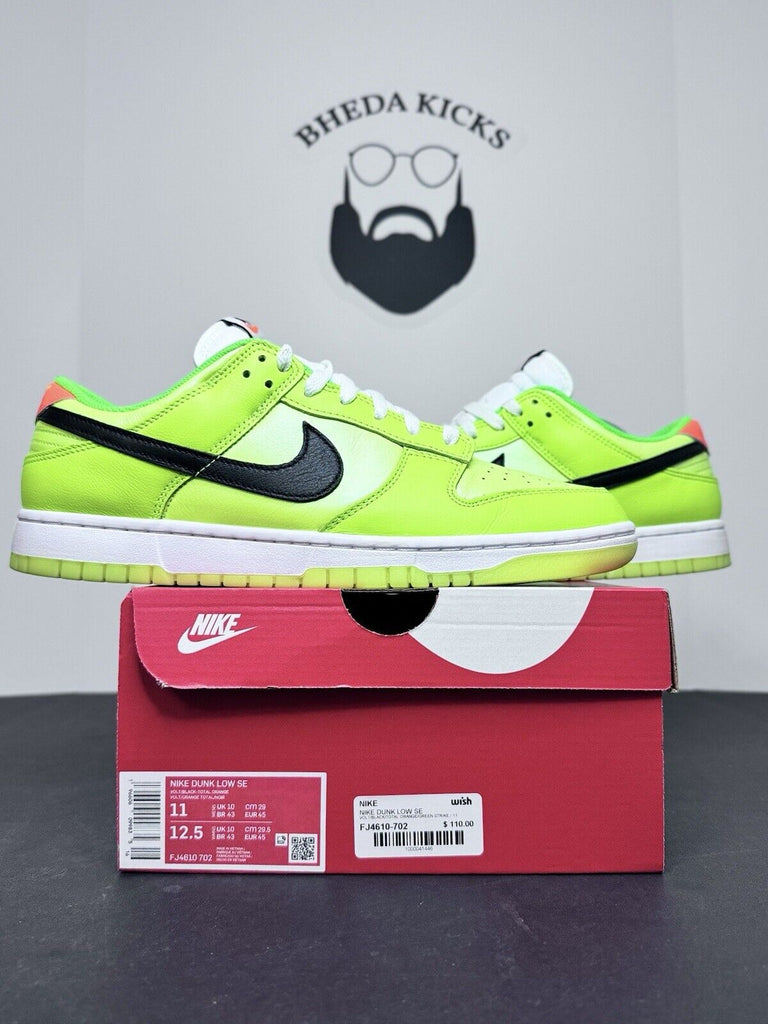 Nike Dunk Low SE Splash Volt Glow in the Dark FJ4610-702 Preowned Men's Size 11