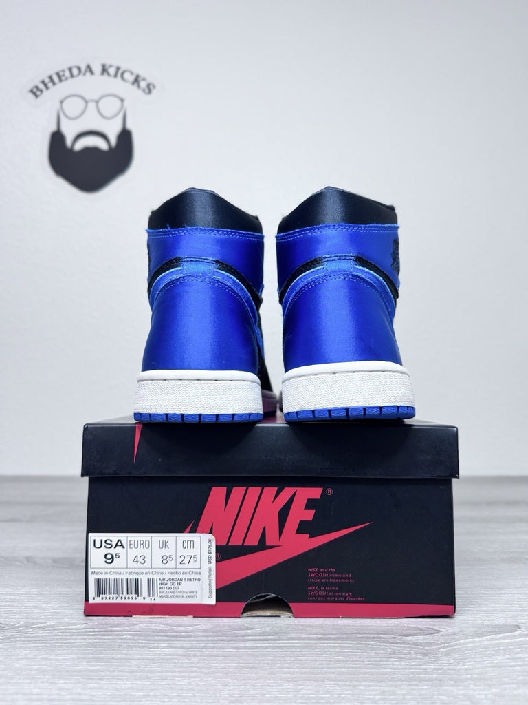 Size 9.5 - Nike Air Jordan 1 Retro Satin Royal 2017 921193-007 Preowned Rare