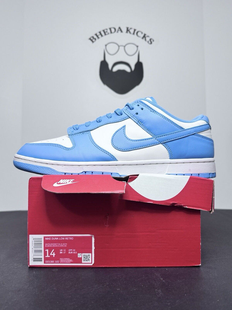 Nike Dunk Low University Blue UNC DD1391-102 Preowned Authentic Men’s Size 14