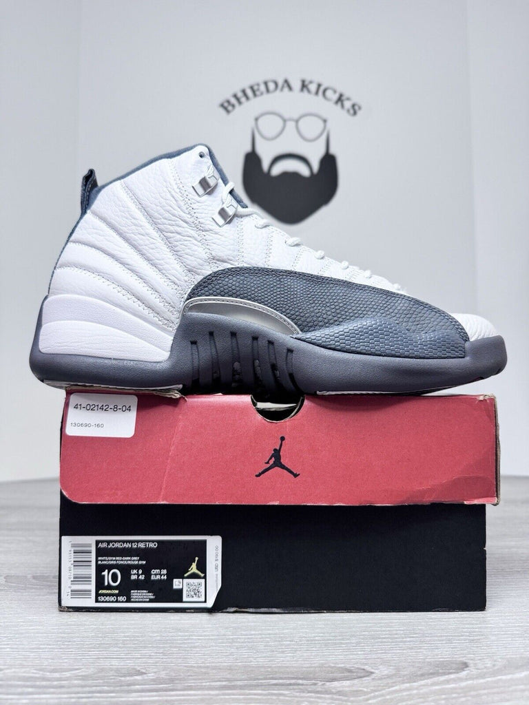 Size 10 - Air Jordan 12 Retro Dark Grey White Grey Leather (130690-160)