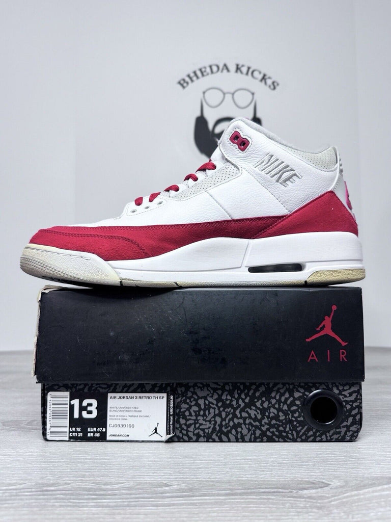 Size 13 - Air Jordan 3 Retro Tinker CJ0939-100 University Red Preowned Rare