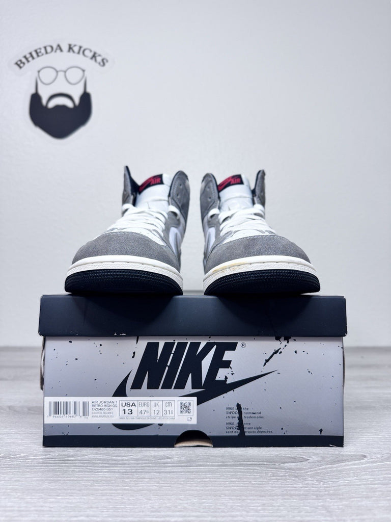 Size 13 - Air Jordan 1 Retro OG High Washed Black Preowned DZ5485-051