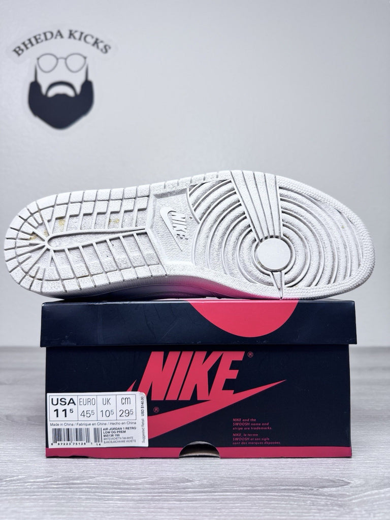 Size 11.5 - Nike Air Jordan 1 Retro Low OG 17’ White Vachetta Tan 905136-100