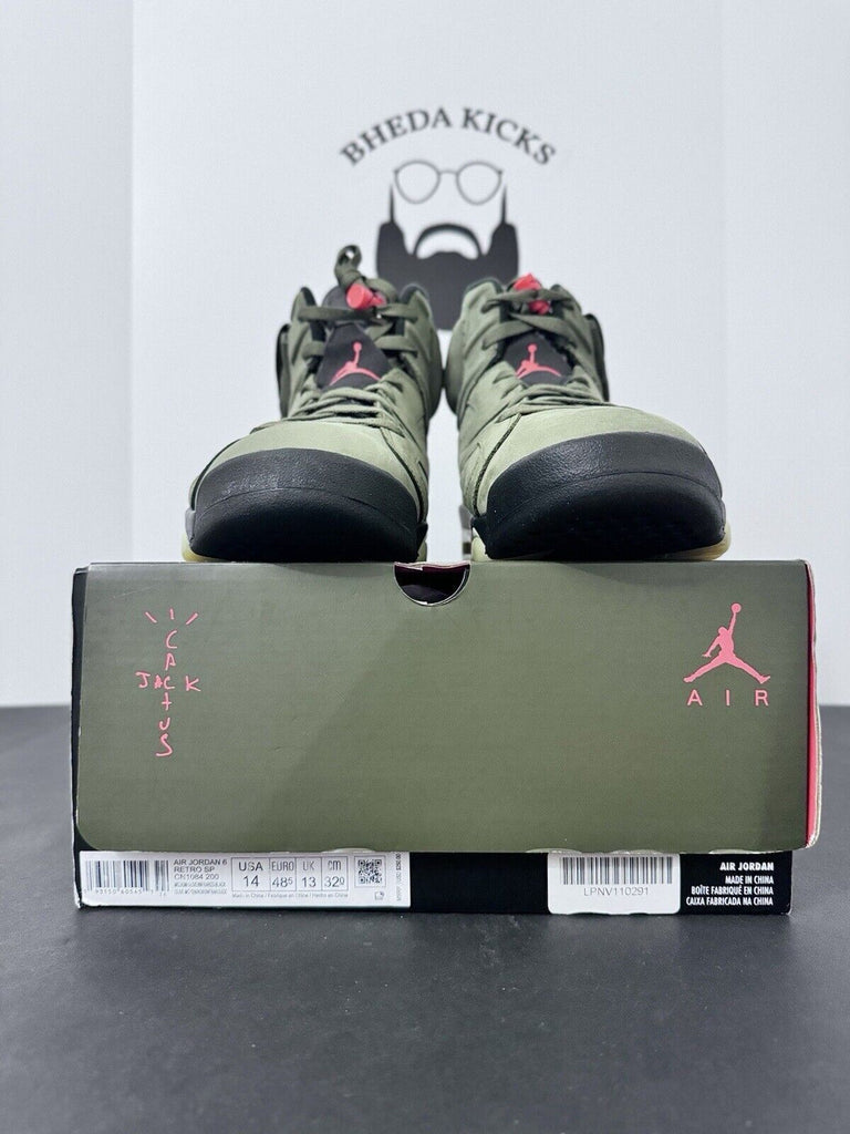 Nike Air Jordan 6 Retro Travis Scott Olive CN1084-200 Khaki Green Men’s Size 14