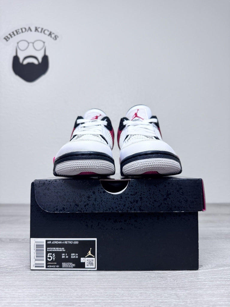 Size 5.5y - 2023 Nike Air Jordan 4 Retro GS Red Cement 408452-161 Preowned