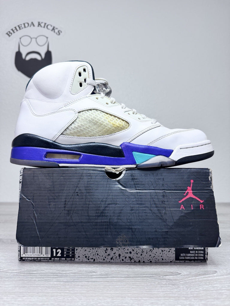 Size 12 - Nike Air Jordan 5 Retro Grape 2013 White Purple Black 136027-108