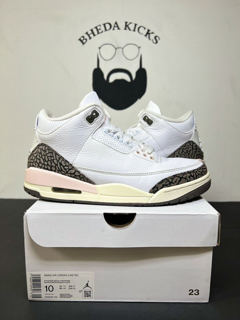 Nike Air Jordan 3 Neapolitan Women's Size 10W CK9246-102 Pink Mocha 2022 Rare OG