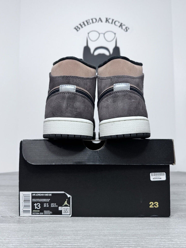 Size 13 - Air Jordan 1 Mid SE Dark Chocolate (DC7294-200) Preowned Og