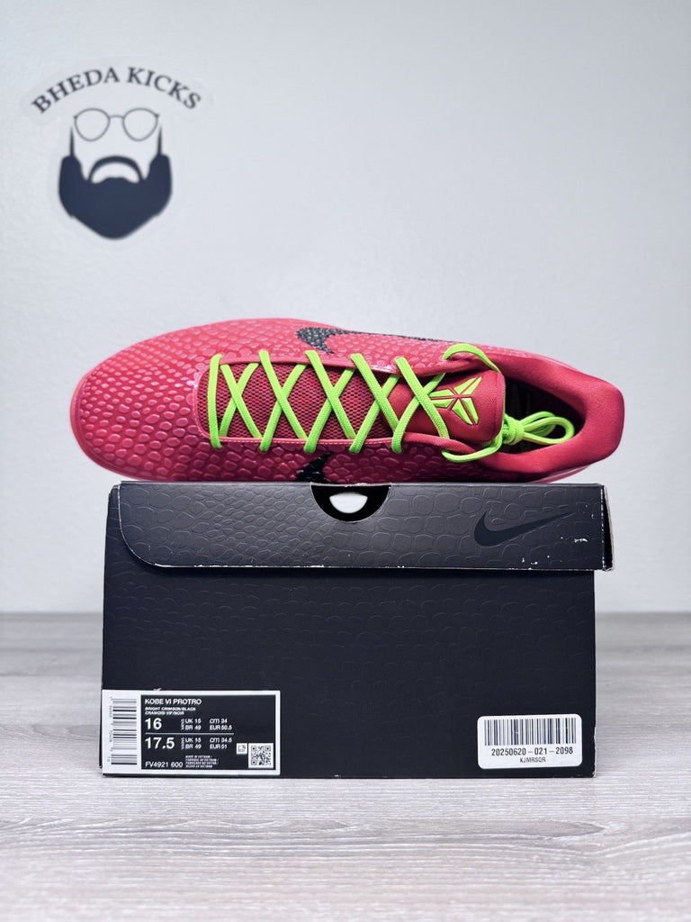Size 16 - Nike Kobe 6 Protro Low Reverse Grinch FV4921-600 Authentic Brand New