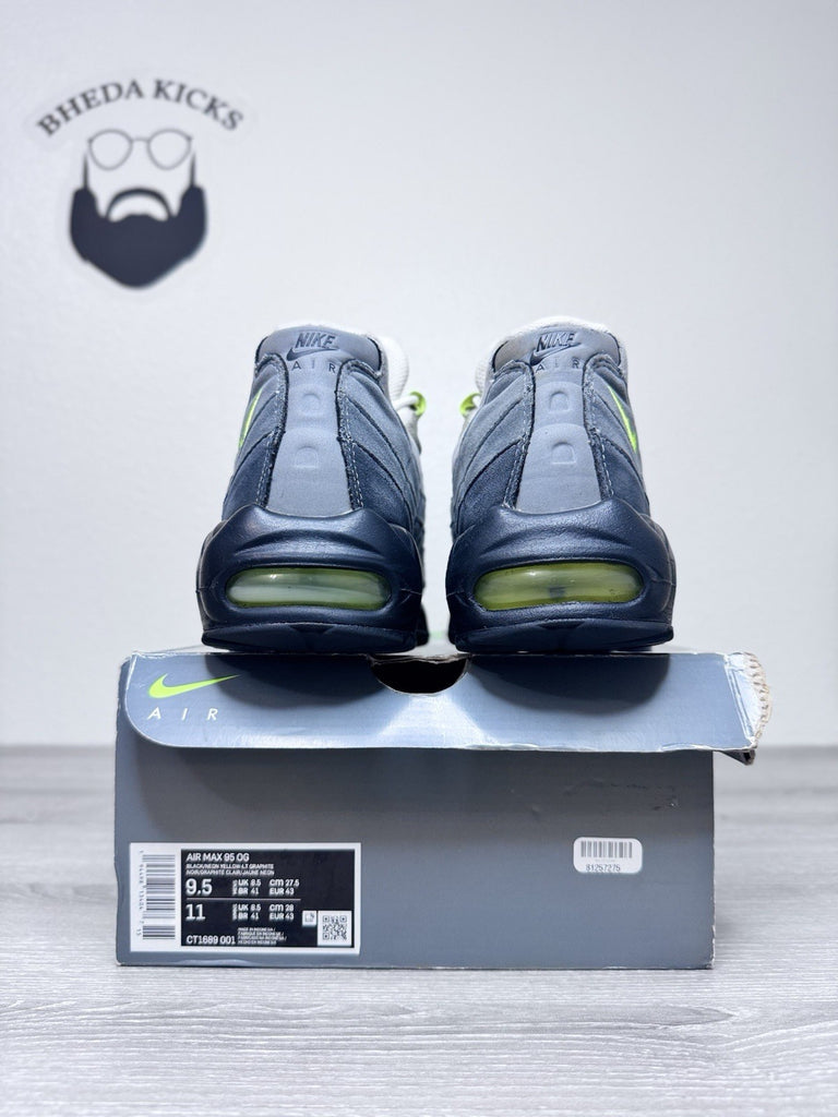 Size 9.5 - Nike Air Max 95 OG 2020 Neon CT1689-001 Preowned Authentic Og