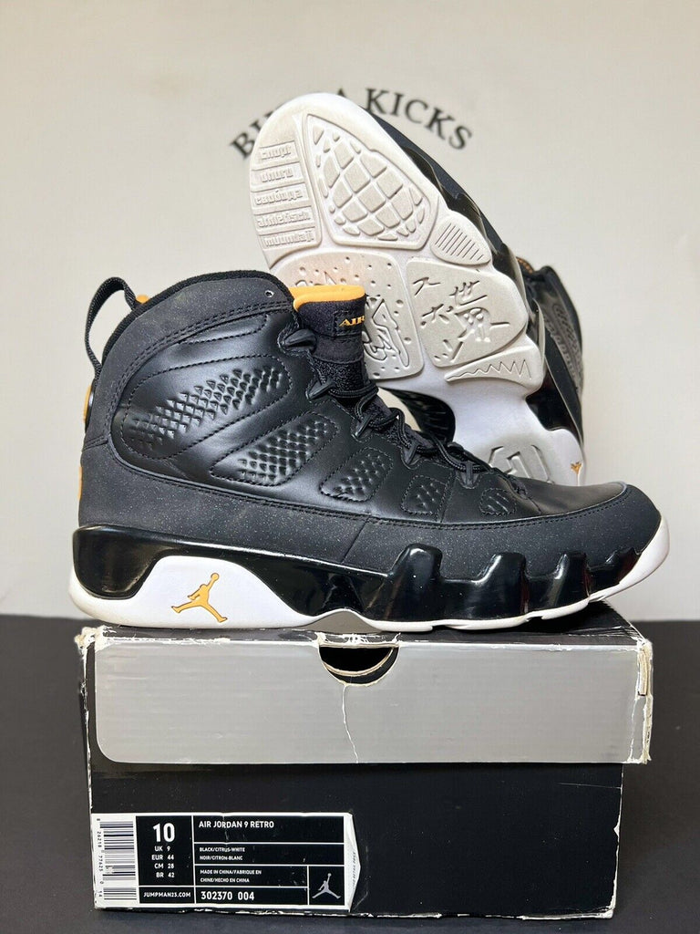 Nike Air Jordan 9 Retro Citrus 2010 Size 10 302370-004 Black White Yellow OG IX