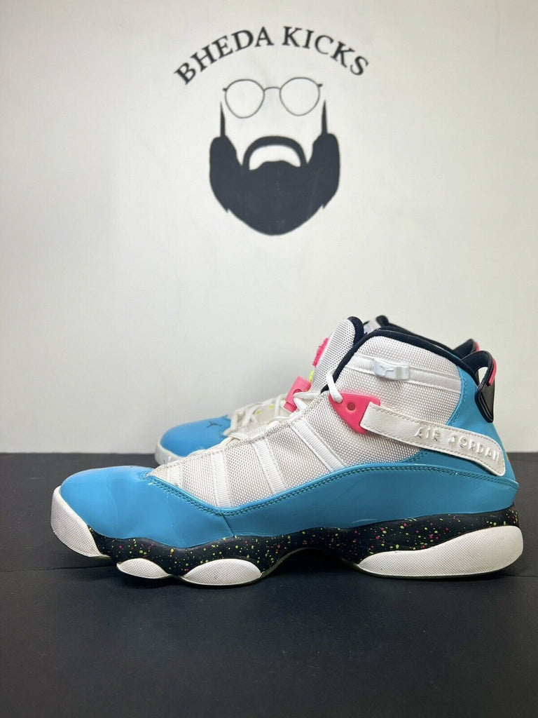 Preowned Nike Air Jordan 6 Rings Light Blue Fury Cyber CK0018-100 Mens Size 12