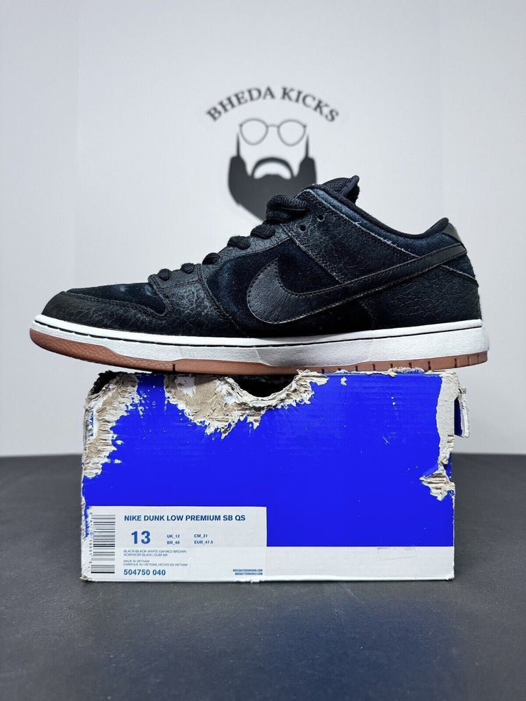 Nike Dunk Low Premium SB QS 504750-040 Black White Gum Entourage Men’s Size 13