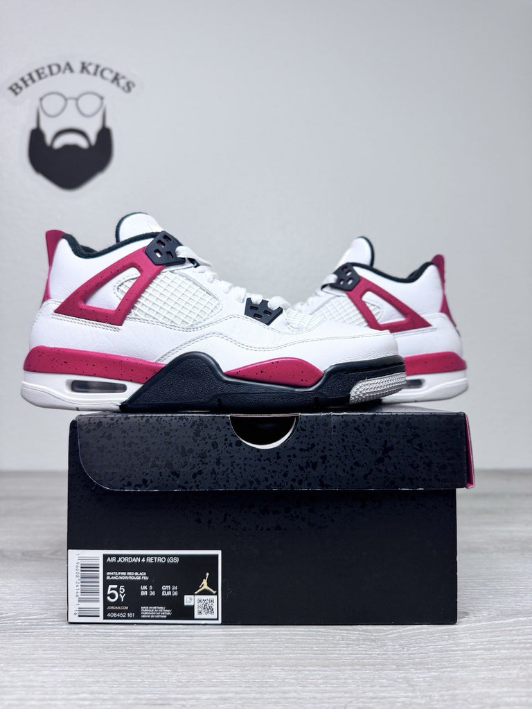 Size 5.5y - 2023 Nike Air Jordan 4 Retro GS Red Cement 408452-161 Preowned