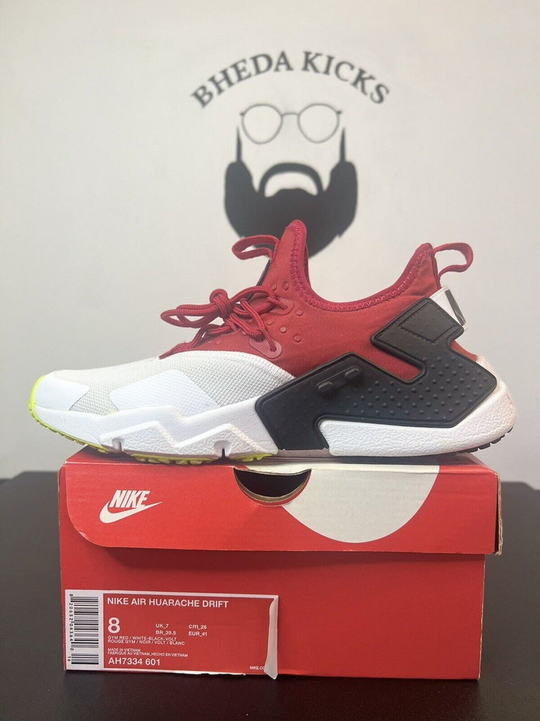 NIKE Air Men’s Huarache Drift Gym Red White Black AH7334-601 Preowned Og Size 8