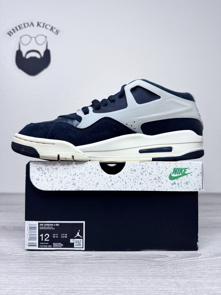Size 12 - Nike Air Jordan 4 RM Black Sail FQ7939-006 Preowned Authentic Og
