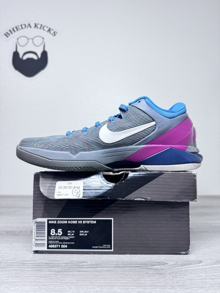 Size 8.5 - Nike Zoom Kobe 7 VII System Fireberry 2012 Grey 2012 488371-004